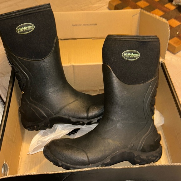 NWT Irish Setter Neoprene Waterproof 4859 Taskmaster Black Boots Women Size 8.5 - Picture 9 of 9